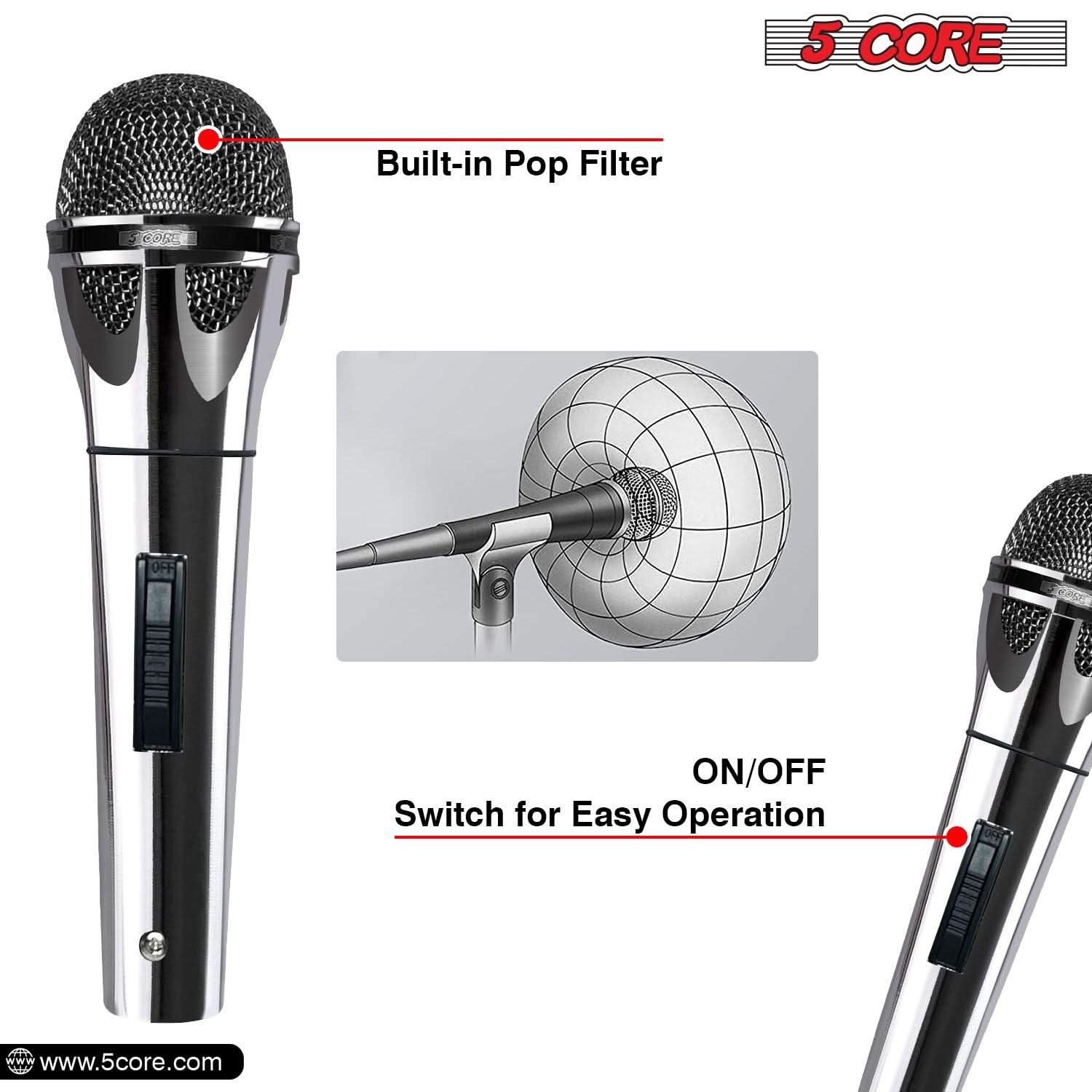 5 Core XLR Microphone Dynamic  - Shure Mic Sm58 recension och pris